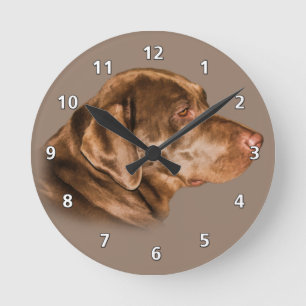 Schokolade Labrador Retriever Runde Wanduhr