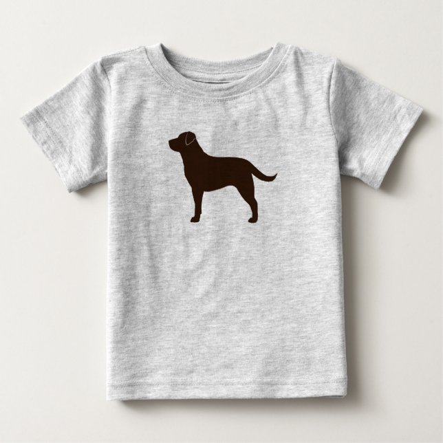 Schokolade Labrador Retriever Silhouette Brown Dog Baby T-shirt (Vorderseite)