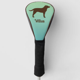 Schokolade Labrador Retriever Silhouette mit Name Golf Headcover