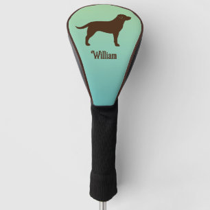 Schokolade Labrador Retriever Silhouette mit Name Golf Headcover