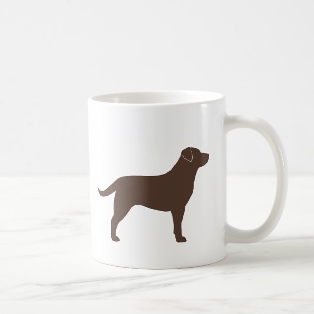Schokolade Labrador Retriever Silhouetten Tasse (Rechts)