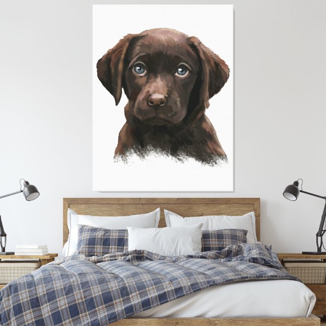 Schokolade Labrador Retriever Tote Bag Leinwanddruck (Insitu (Schlafzimmer))