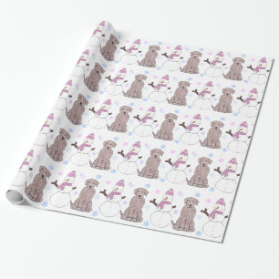 Schokolade Labrador retriever und Schneemann Geschenkpapier