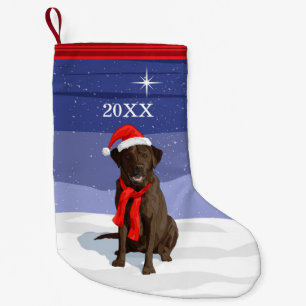 Schokolade Labrador Retriever Weihnachtsmannmütze Kleiner Weihnachtsstrumpf
