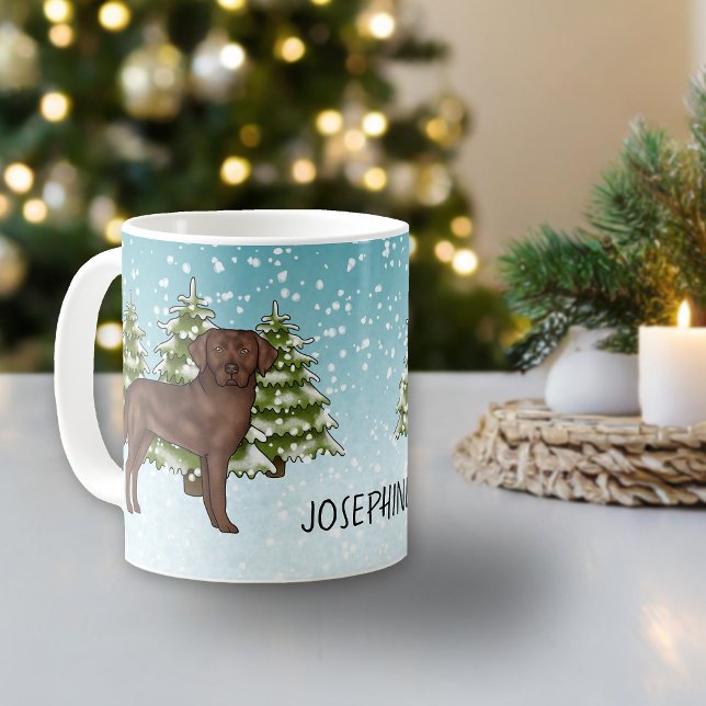 Schokolade Labrador Retriever Weihnachtszeit Indiv Kaffeetasse (Von Creator hochgeladen)