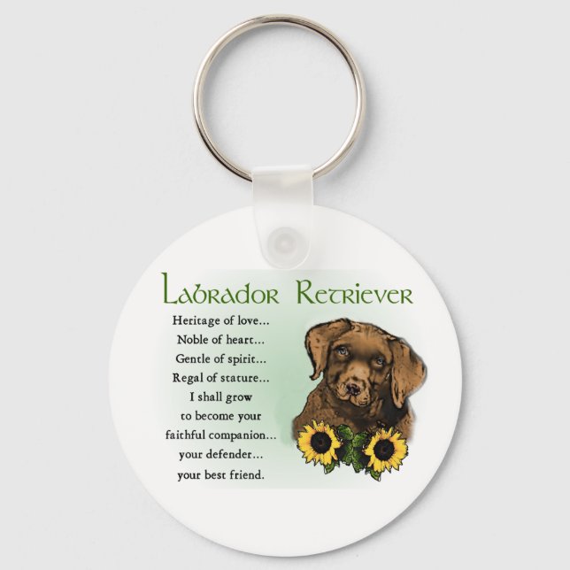 Schokolade Labrador Retriever Welpengeschenke Schlüsselanhänger (Vorderseite)