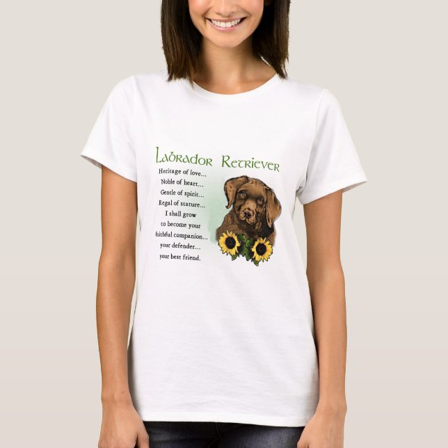 Schokolade Labrador Retriever Welpengeschenke T-Shirt (Vorderseite)