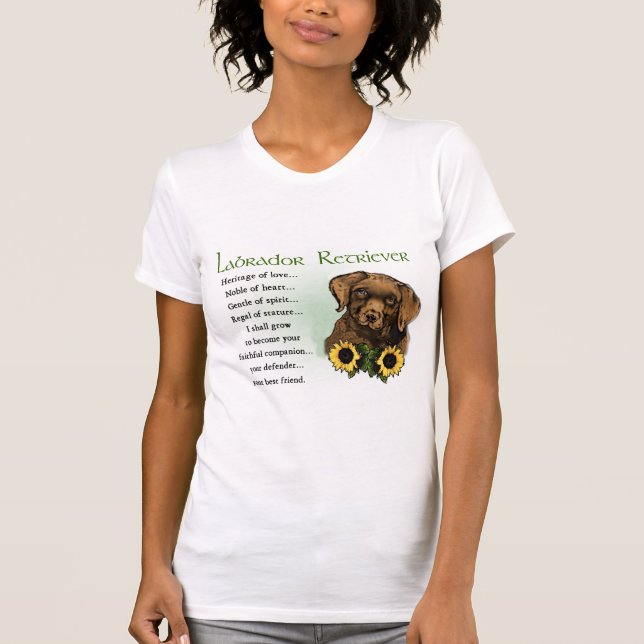 Schokolade Labrador Retriever Welpengeschenke T-Shirt (Vorderseite)