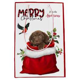 Schokolade Labrador Retriever Welpenhund Weihnacht Mittlere Geschenktüte