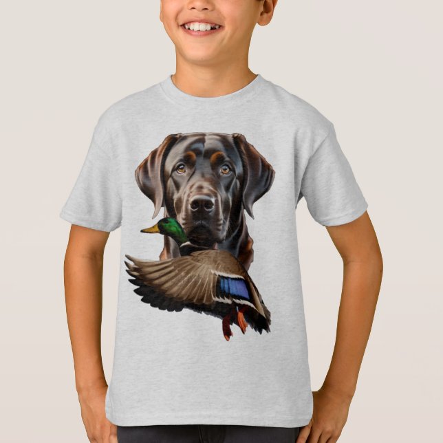 Schokolade Labrador Shirt für Kinder, Mallard-Shir (Vorderseite)