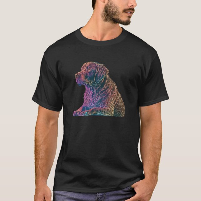 Schokolade Labrador Synthwave 80er Retrowave Aesth T-Shirt (Vorderseite)
