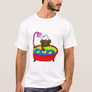 Schokolade Labrador u. Gummi-Enten-Cartoon T-Shirt