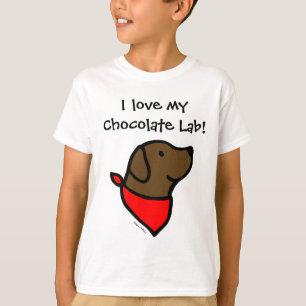 Schokolade Labrador u. Schal-Cartoon T-Shirt