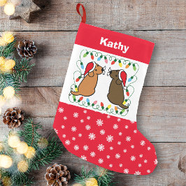 Schokolade Labrador und Fox Red Labrador Santas Kleiner Weihnachtsstrumpf