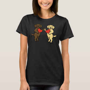 Schokolade Labrador und gelbes Labrador Valentin T-Shirt