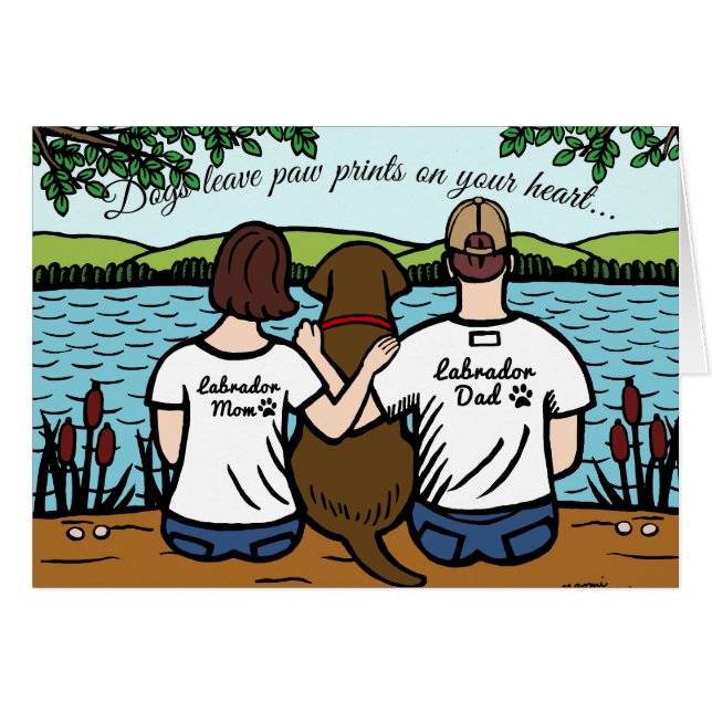 Schokolade Labrador und Mama und Vater (Vorderseite (Horizontal))