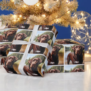 Schokolade Labrador und See Geschenkpapier