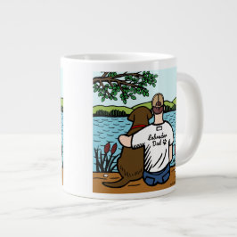 Schokolade Labrador und Vater Lake View Jumbo-Tasse