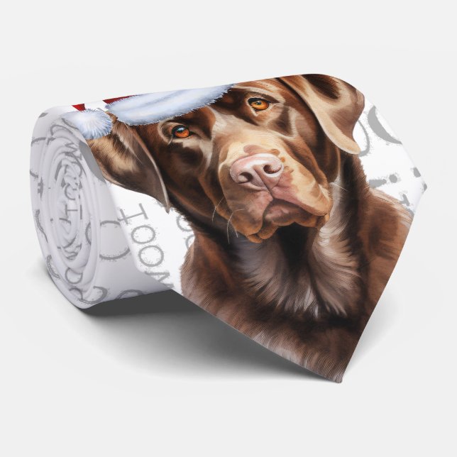 Schokolade Labrador und Woof Christmas Hund Krawatte (Gerollt)