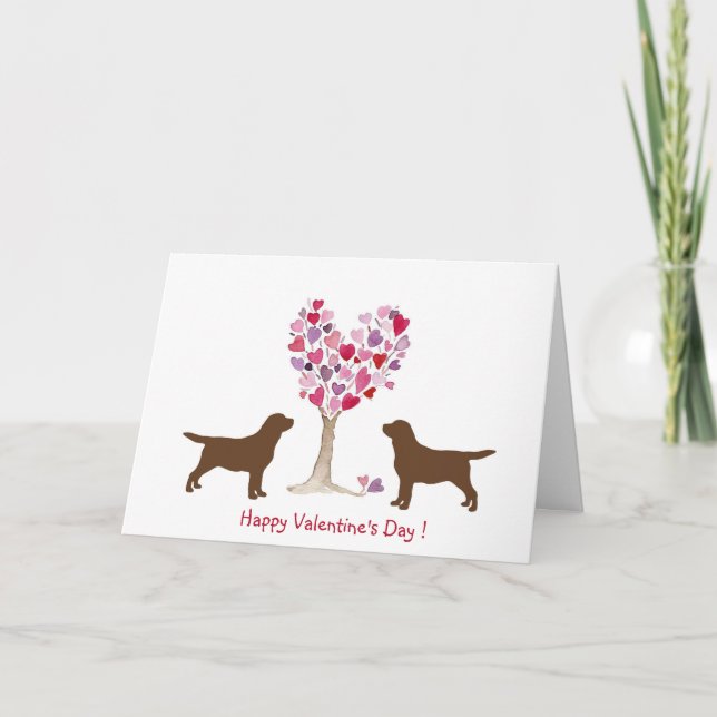 Schokolade Labrador Valentine Feiertagskarte (Vorderseite)