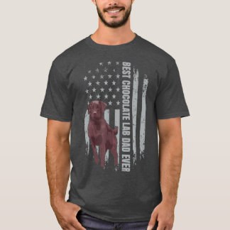 Schokolade Labrador Vater American Flag Brown Labr T-Shirt