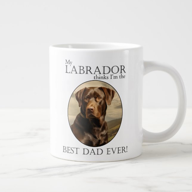 Schokolade Labrador Vater Jumbo-Tasse (Rechts)