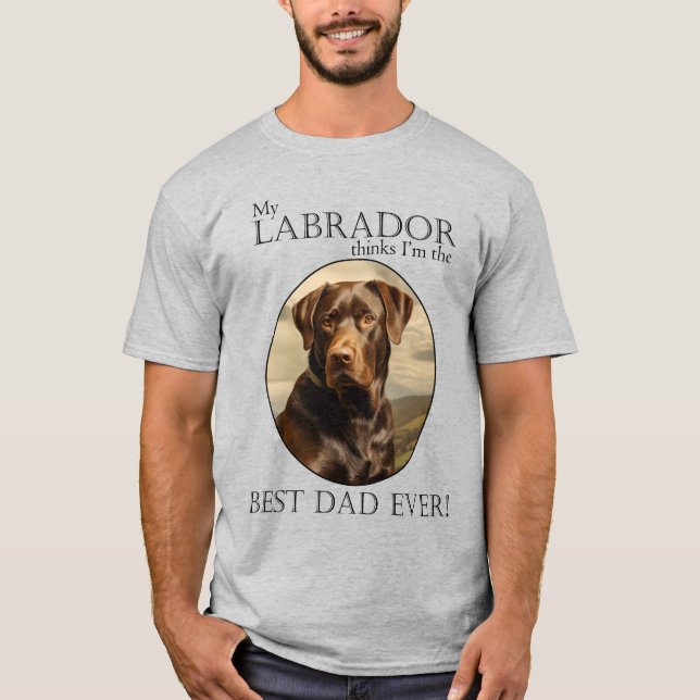 Schokolade Labrador Vater T-Shirt (Vorderseite)