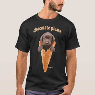 Schokolade Labrador Waffelkone Eiscreme Niedliche  T-Shirt