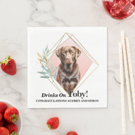 Schokolade Labrador Wedding Dog Foto Napkins Serviette