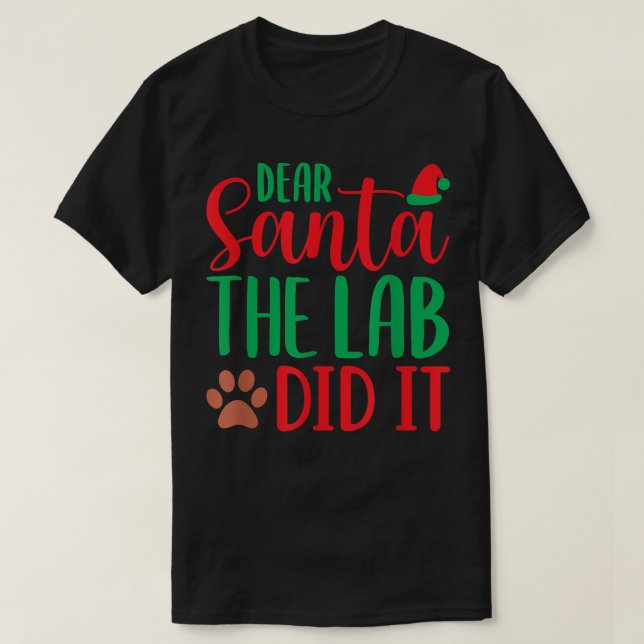 Schokolade Labrador Weihnachten Liebe Santa Labrad T-Shirt (Design vorne)