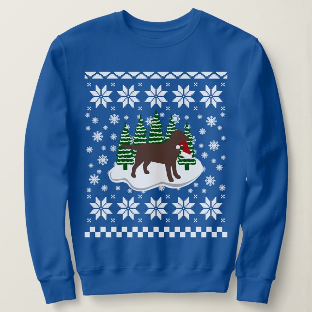 Schokolade Labrador Weihnachten Sweatshirt (Design vorne)