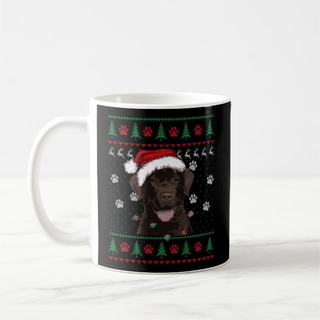 Schokolade Labrador Weihnachten Ugly Sweater Labra Kaffeetasse (Links)