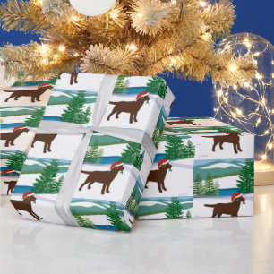 Schokolade Labrador Weihnachtsansicht Geschenkpapier
