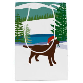 Schokolade Labrador Weihnachtsansicht Mittlere Geschenktüte