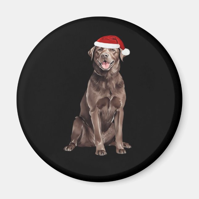 Schokolade Labrador Weihnachtsbaum Hund Welpe Wass Magnet (Vorne)
