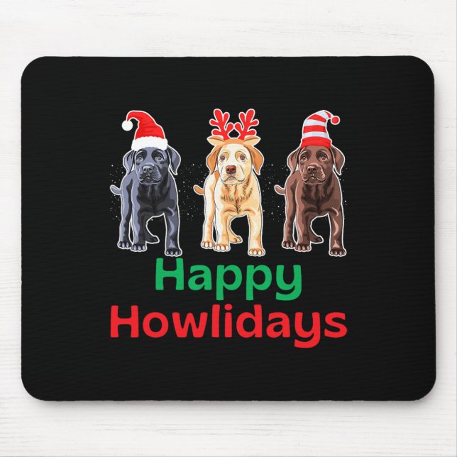 Schokolade-Labrador-Weihnachtsfeier Mousepad (Vorne)