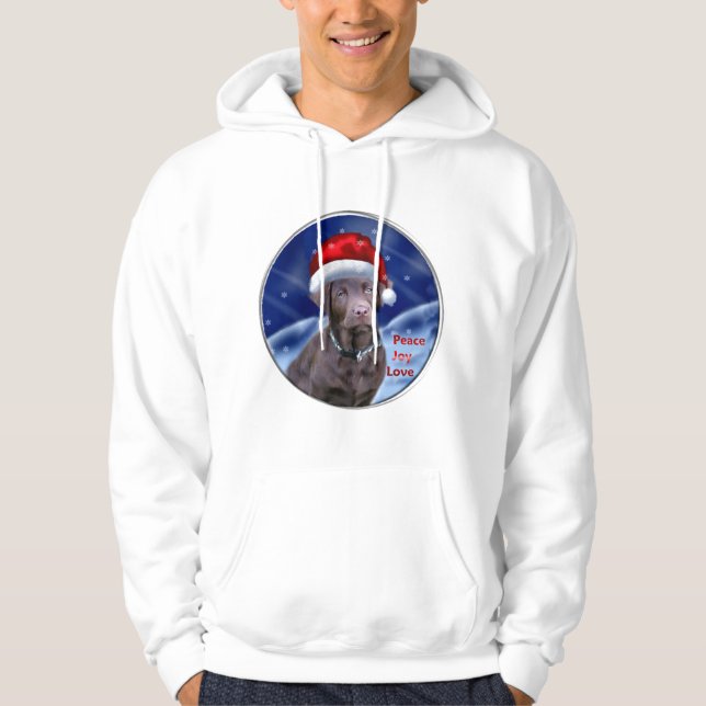 Schokolade Labrador Weihnachtsgeschenke Hoodie (Vorderseite)
