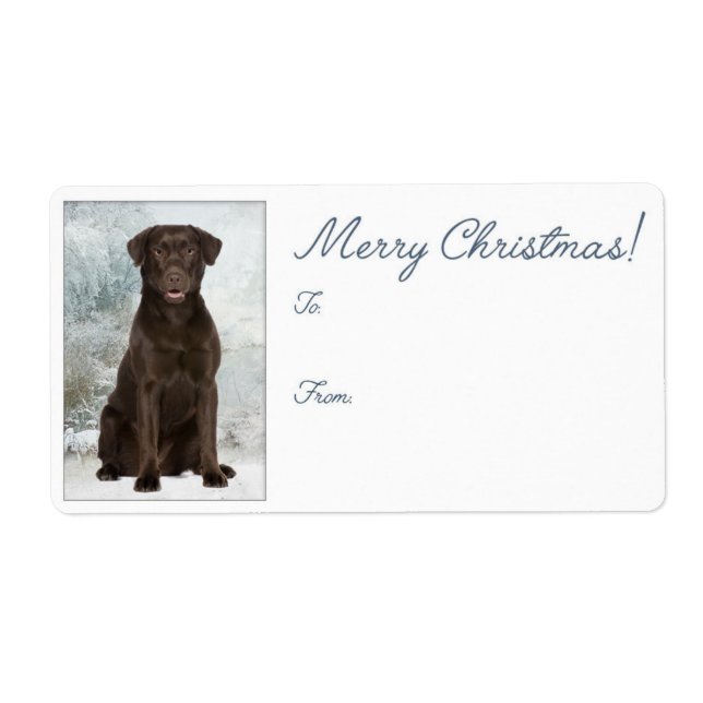 Schokolade Labrador Weihnachtsgeschenke Labels (Vorne)