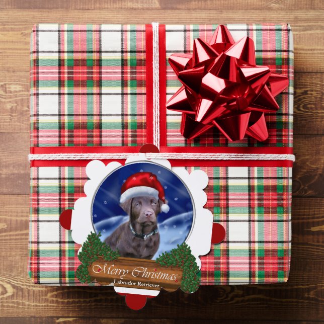 Schokolade Labrador Weihnachtsgeschenke Ornament Karte (Insitu (Geschenk))
