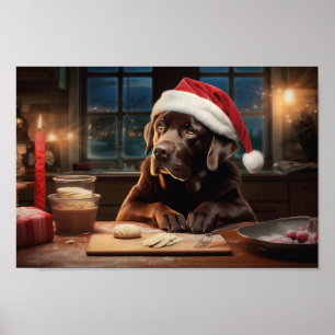 Schokolade Labrador Weihnachtskost Feiertag Poster