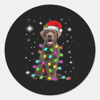 Schokolade Labrador Weihnachtsmannmütze Weihnachts Runder Aufkleber