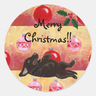 Schokolade Labrador Weihnachtsschmuck Stickers