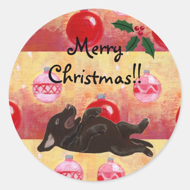 Schokolade Labrador Weihnachtsschmuck Stickers (Vorderseite)