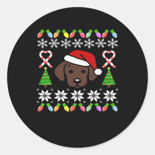 Schokolade Labrador Welpe Weihnachten Weihnachten Runder Aufkleber