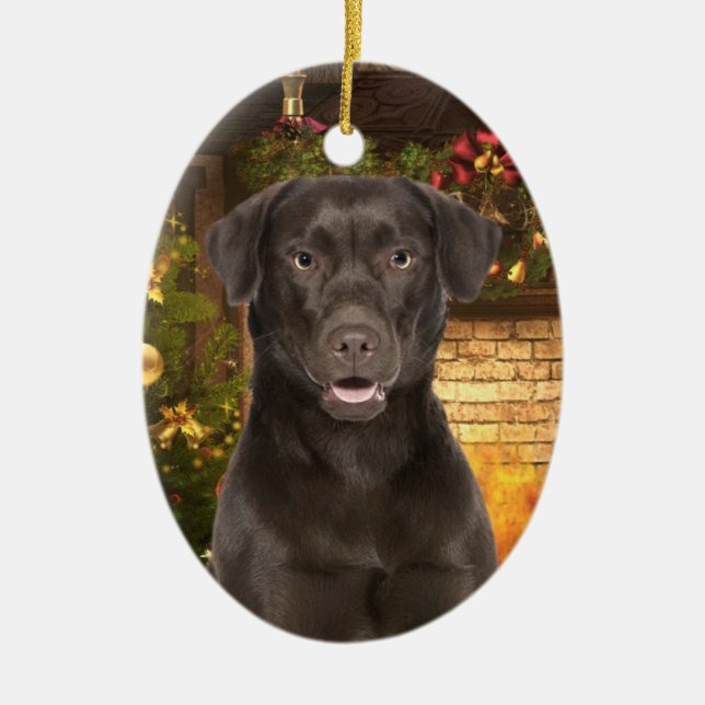 Schokolade Labrador Xmas Ornament (Vorne)