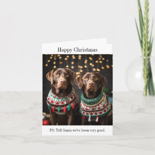 Schokolade Labradors Weihnachtskarte Karte