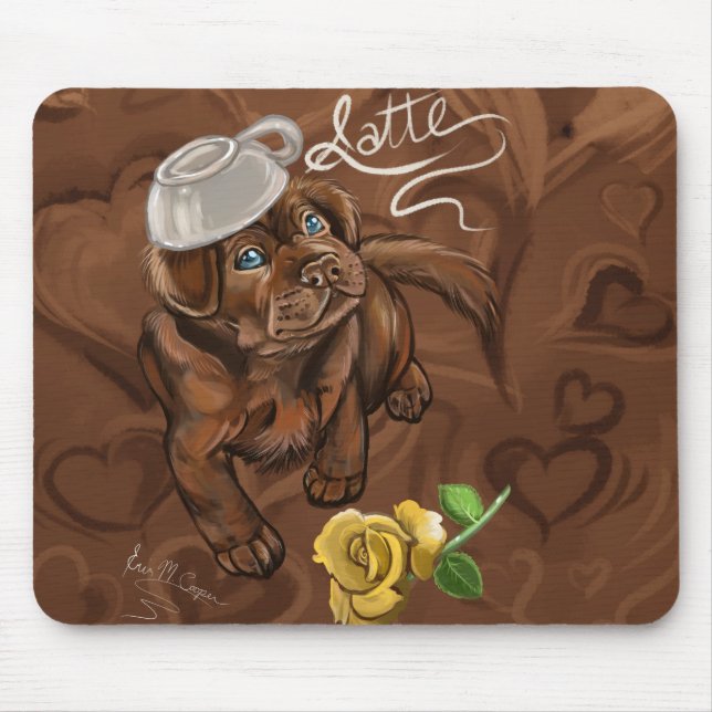 Schokolade Latte Labrador Mousepad (Vorne)