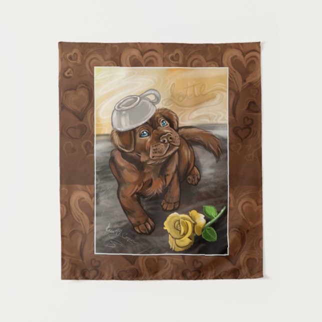 Schokolade Latte Labrador Wandteppich (Vorderseite)
