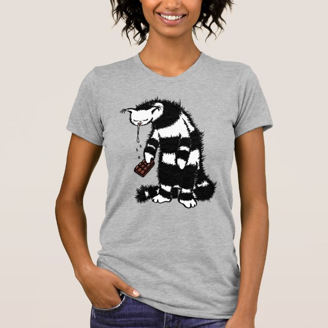 Schokolade Lover Cat T-Shirt (Vorderseite)