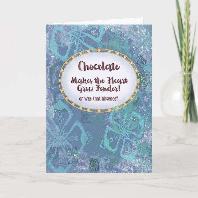 Schokolade macht den Vermissten Herzschuhspender Karte (Vorderseite)